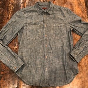 7 For All Mankind Chambray Long Sleeved Button-Up